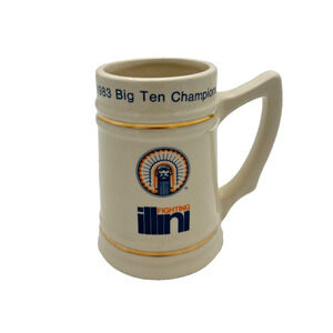 Vintage Illinois Fighting Illini 1983 Big Ten Champions Ceramic Beer Stein Rose